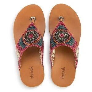 The Sak Shana Thong Sandals Hand Crochet Size 6